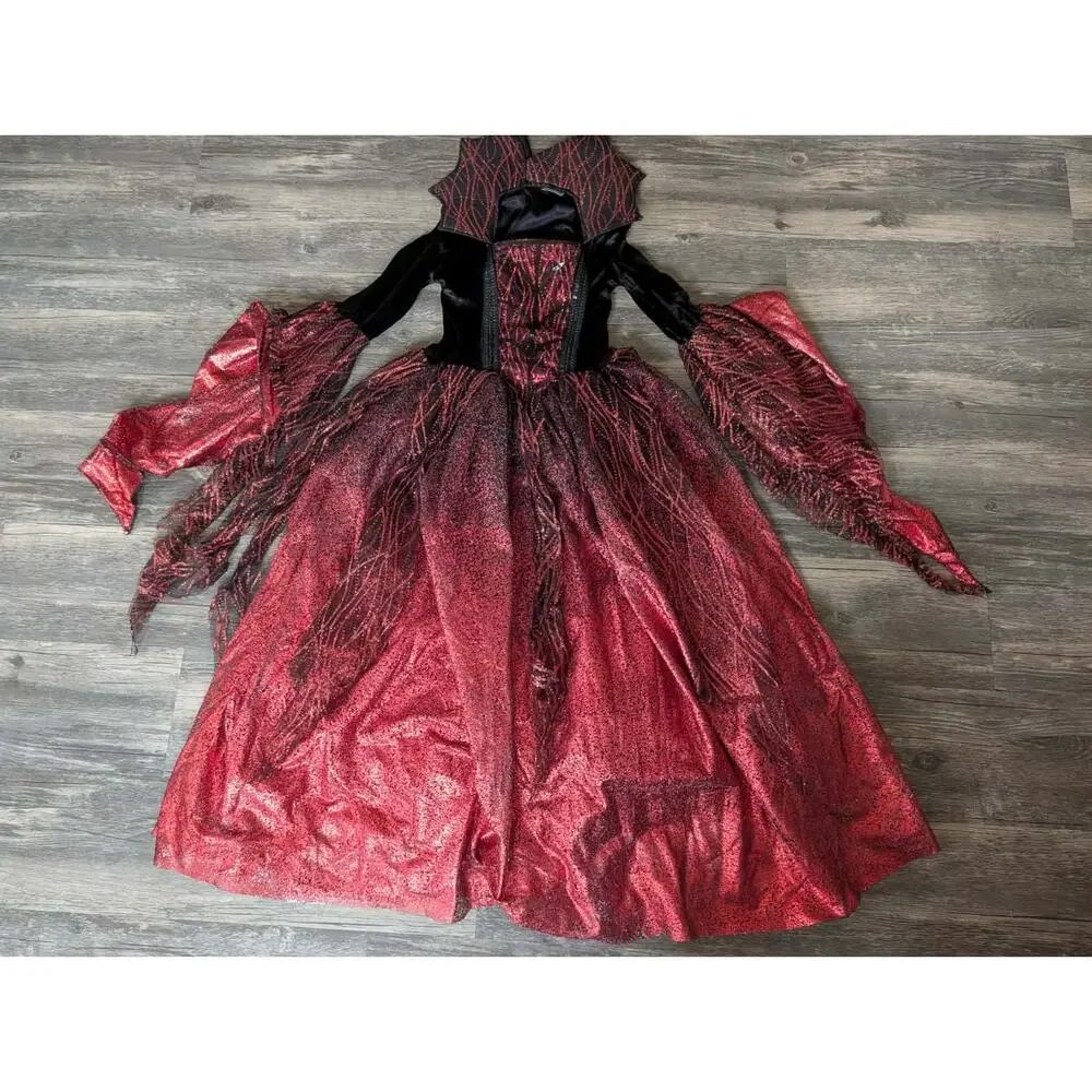 Spirit Halloween Kids Scarlet Enchantress Witch Costume Dress Red Black Size S